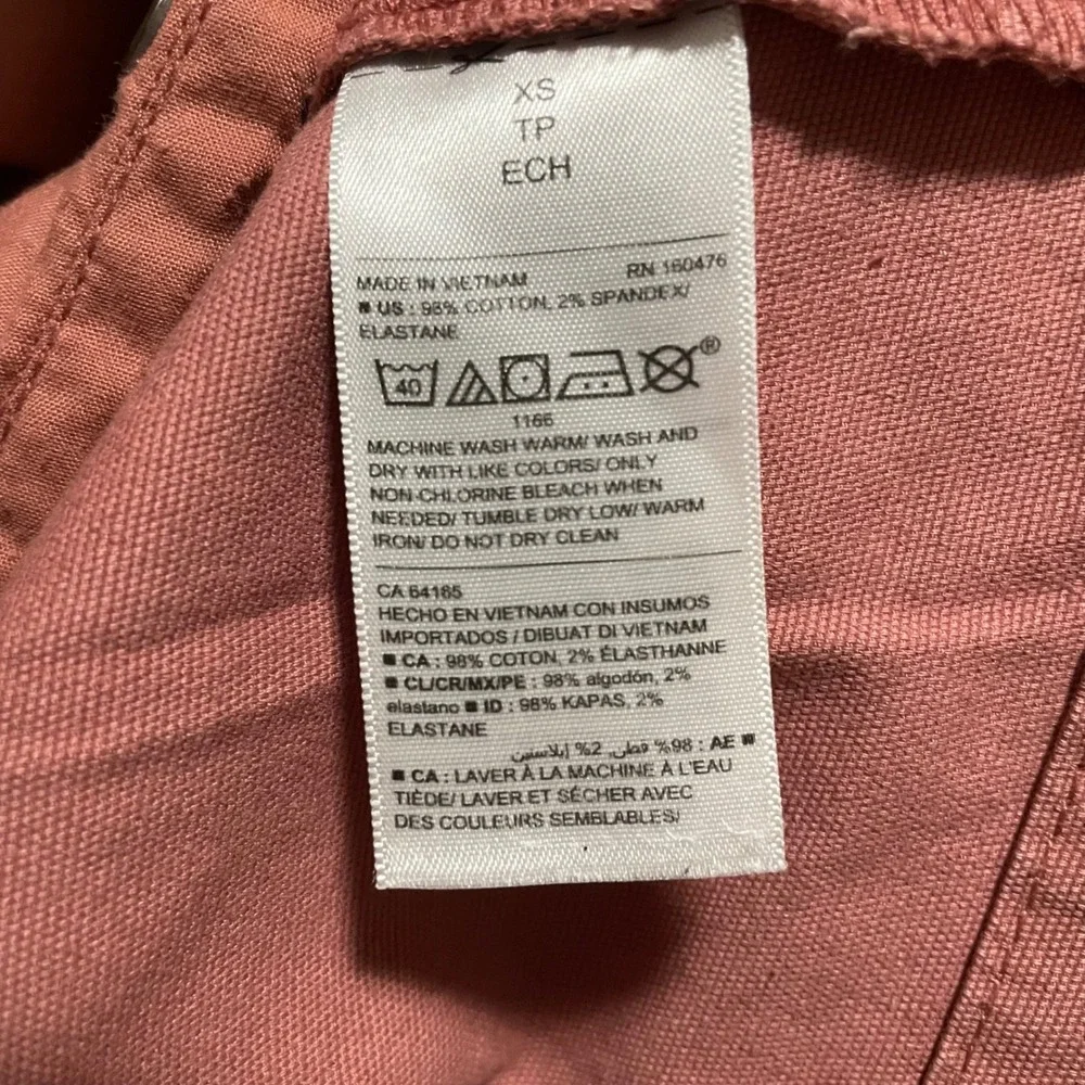 Old Navy Canvas Utility Jacket Pink Mauve Full Zip Drawstring‎ Waist Cinched XS